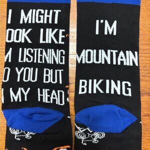 Never worn, men's mountain biking Novelty Socks